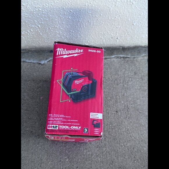 Milwaukee M12 Green Laser Cross Line & Plumb Points Level 3622-20 - Picture 6 of 6